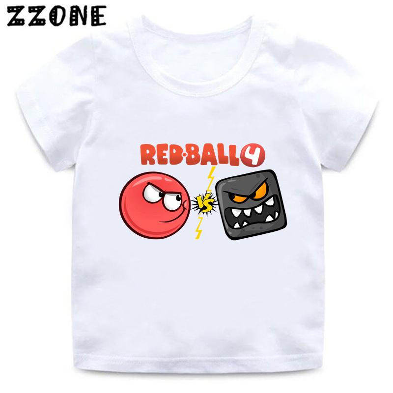 Hot Sale Red Ball 4 Print Cartoon Kids T-Shirts Funny Game Girls Clothes Baby Boys T shirt Summer Casual Children Tops,ooo5849