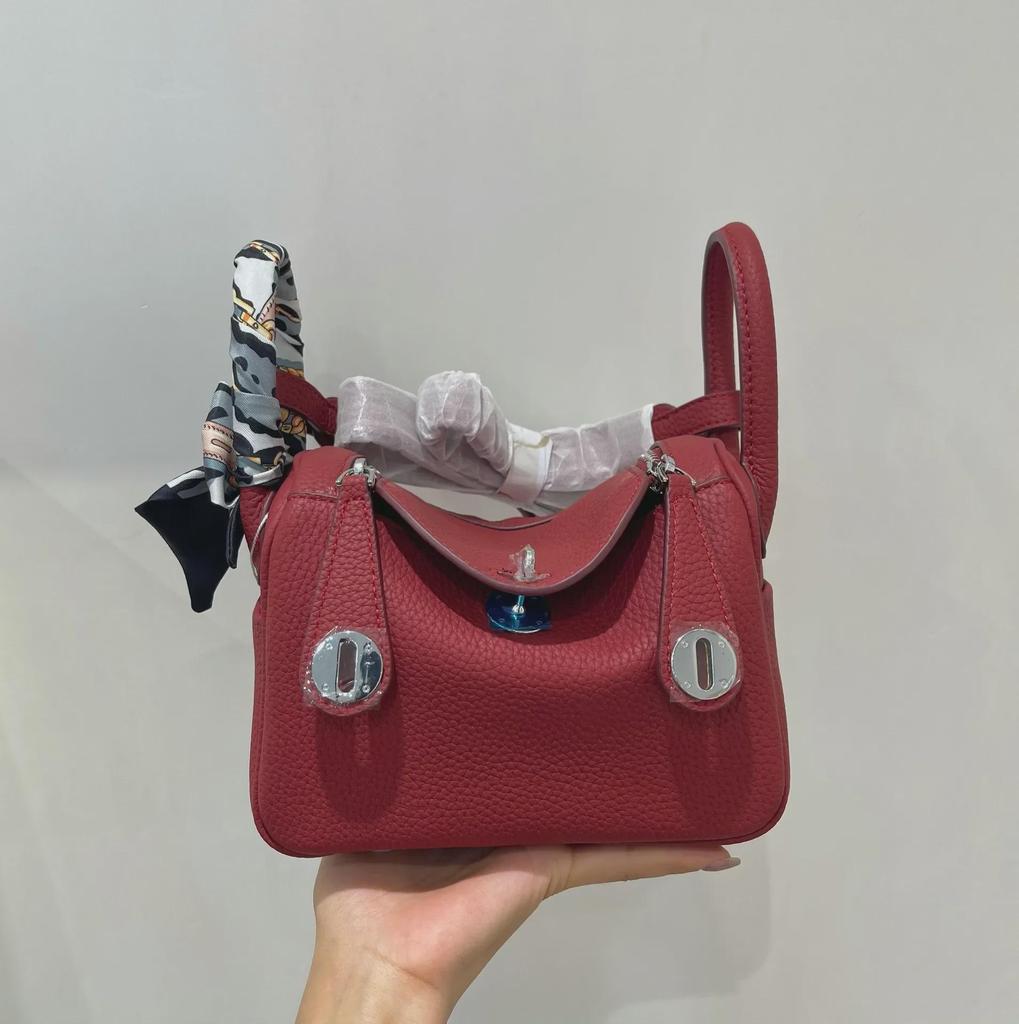 Bags 2024: New Women's Genuine Leather Lindy One-Shoulder Handbag & Crossbody Pillow Bag