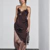 European & American Style Women's Sexy Lace Patchwork Asymmetrical Spaghetti Strap Dress