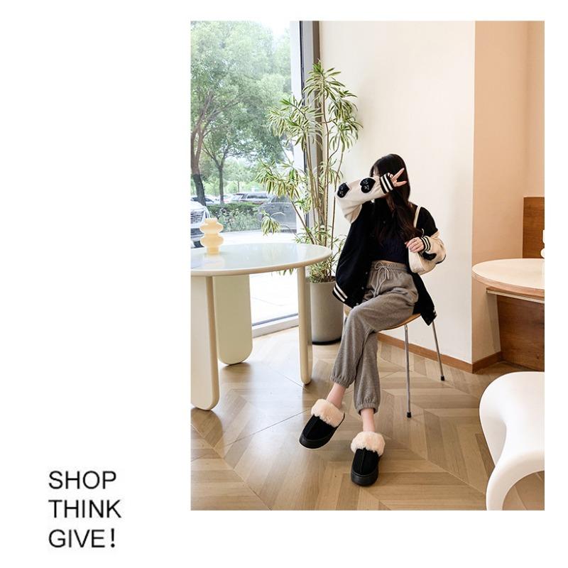 Winter New Snow Shoes Plus-size Flat Short Shoes for Women with Fleece and Thickened Warm Snow Boots for Women