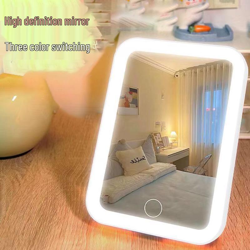 Portable Folding LED Vanity Mirror for Travel and Bedroom