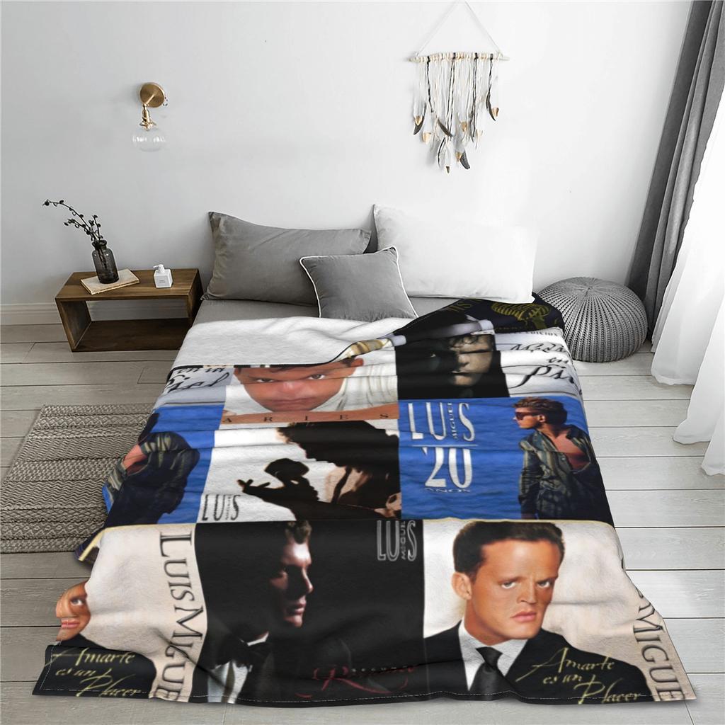 Luis Miguel Mexico Singer Blanket Coral Fleece Plush All Season Collage Y2K Live Ultra-Soft Throw Blankets Sofa Office Quilt