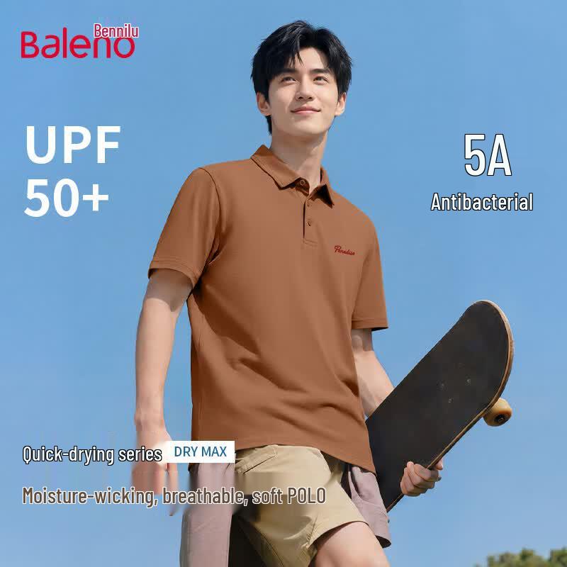 

Baleno Men s Summer Quick-Dry Sun Protection Loose Fit Polo Shirt 2XL