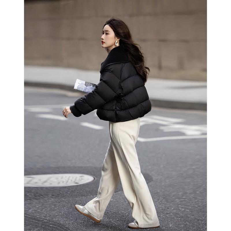 Demana Snow Spirit Women's Faux Lamb Wool Collar 90% Down Short Jacket