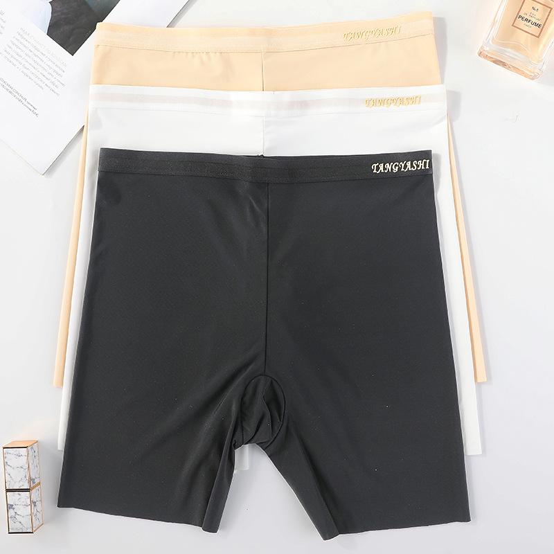 Große Größe Damen Sommer Eis Seide Nahtlose Sicherheits-Shorts zur Vermeidung von Entblößung Hohe Taille Ultradünne Boxer-Briefs