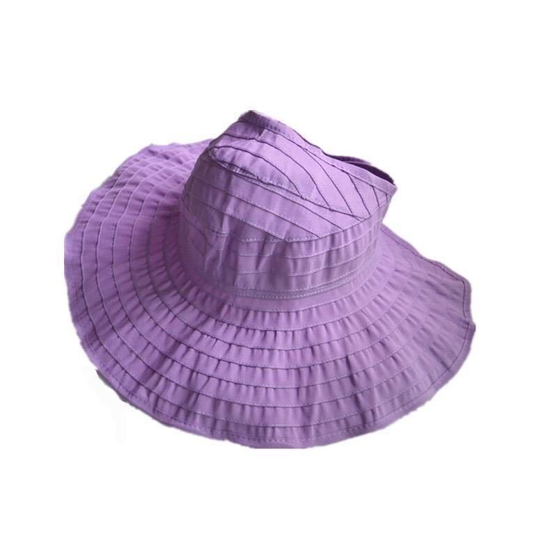 LSF 50 + Damen Visor Tragbarer Großer Rand, Schmal Faltbarer Leerer Oberteil Fischerhut