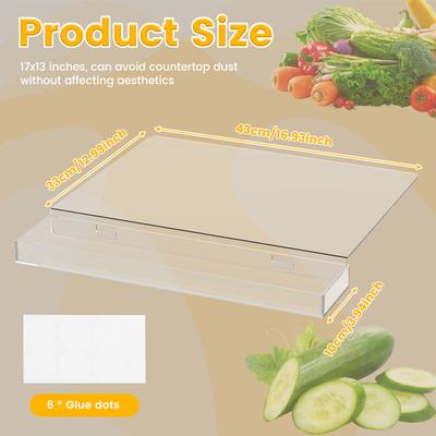 Acrylic Cutting Board with Counter Lip and Waste Container Clear Nonslip Cutting Board Kitchen Countertop Protector Decor Gadget