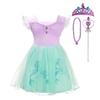 [Dressy Daisy] Baby Girl Tulle Skirt Mermaid Princess Costume Cosplay Outfit Sea Princess Princess Halloween Costume with Accessories Size 6-12