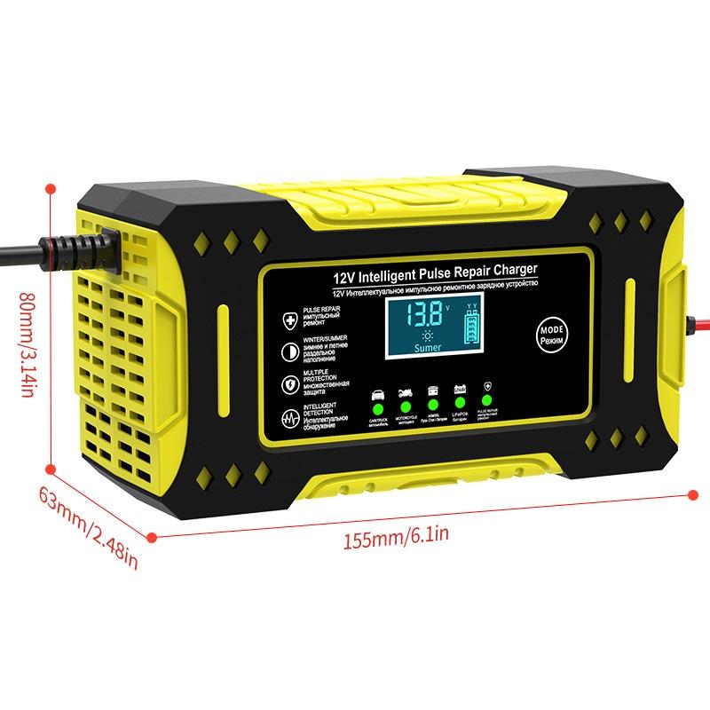 Charger Car And Motorcycle Battery Charging Unit Lead-Acid Battery Repair Lcd Display 6A 12V Intelligent Car Battery