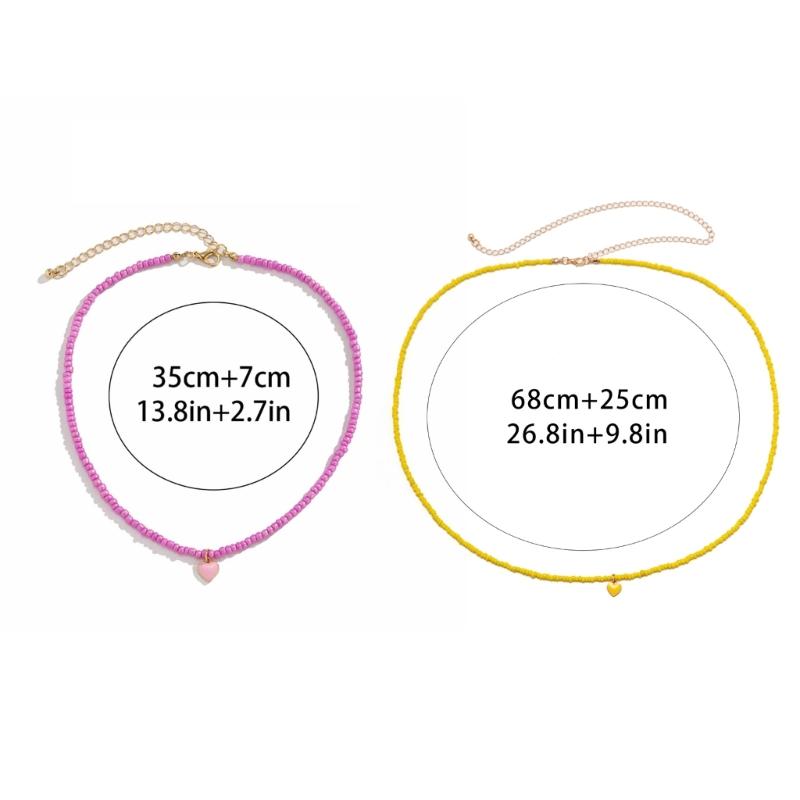 Handmade Heart Rice Beads Choker Necklace for Women Fashion Bohemian Clavicle Chain Party Statement Necklaces Jewelry