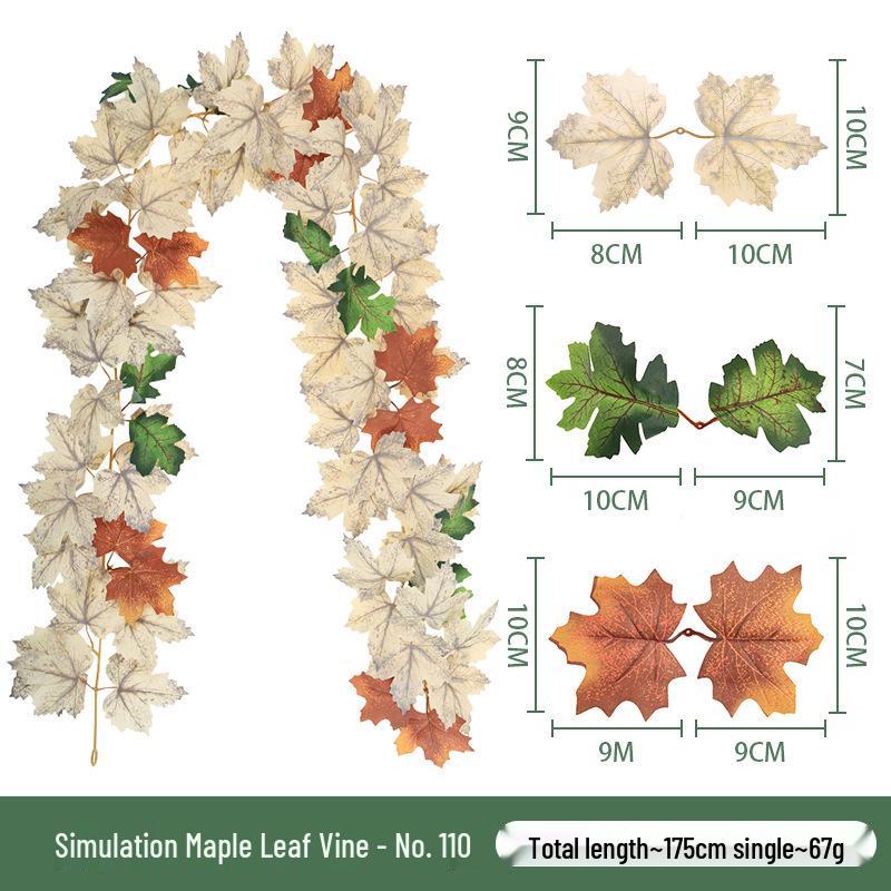 Artificial Maple Leaf Vine for Autumn Harvest Festival & Thanksgiving Decorations