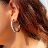 Light Luxury K Gold Jewelry Full Of Diamonds, Large Circle Earrings, Slightly Inlaid Zircon Women'S Earrings.