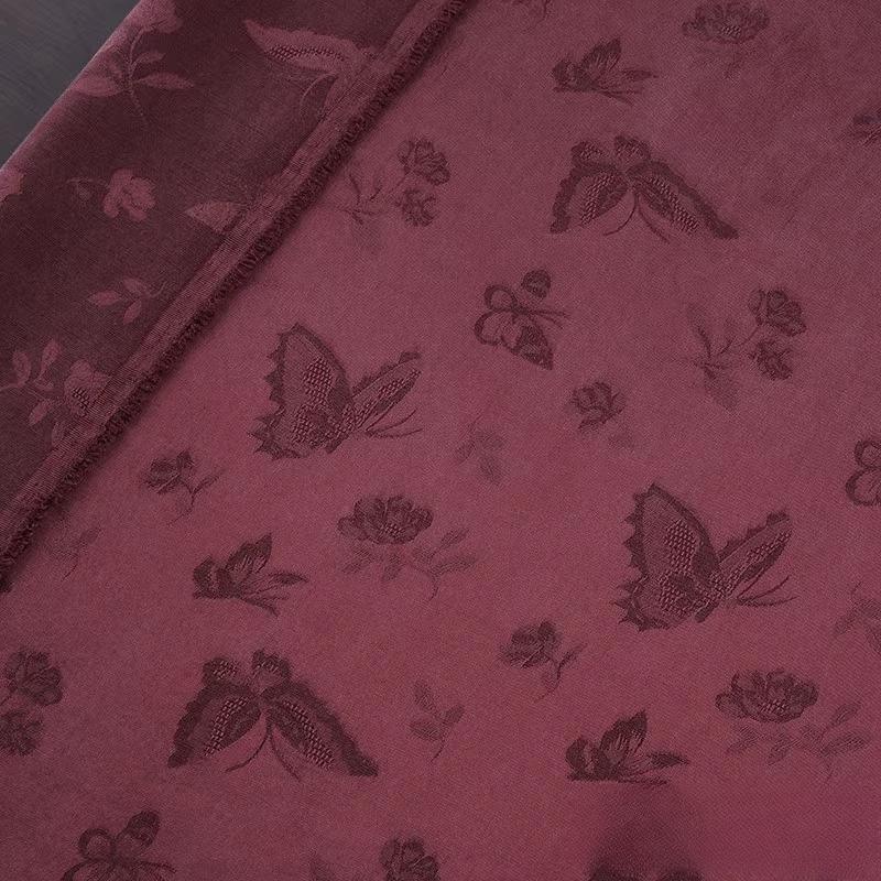 50x145cm Butterfly Jacquard Cotton Linen Fabric for Diy Sewing Dress Shirt Skirt Pants Clothing Vintage Summer Cloth