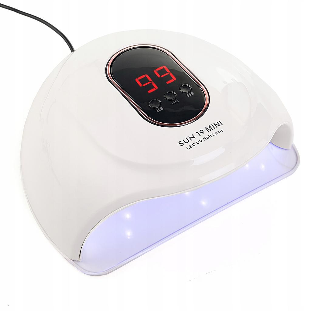 Lampa do paznokci hybryd żeli uv sun 19 mini lcd dual led 72w usb manicure