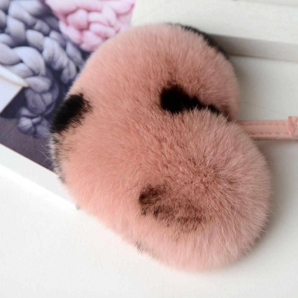 Cartoon Design Heart Fluffy Fur Keychain Heart Shape Heart Plush Pendant Gift