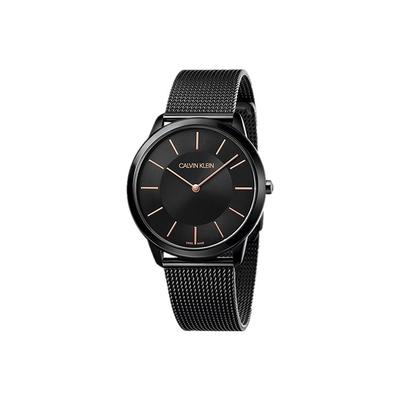 Ck Quarz Uhr Quarzwerk Edelstahlarmband Schwarzes Zifferblatt Klassisch Trendig Großes Zifferblatt Unisex Uhren K3M21421