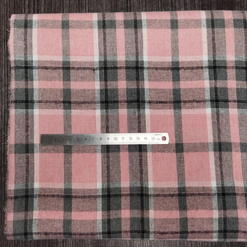 Spot Color-Woven Plaid Jacquard Fabric for Children's Autumn/Winter Brushed Polyester-Cotton Shirts