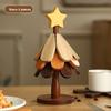 Christmas Tree Heat Resistant Coaster Set With Wooden Material For Holiday Table Decor