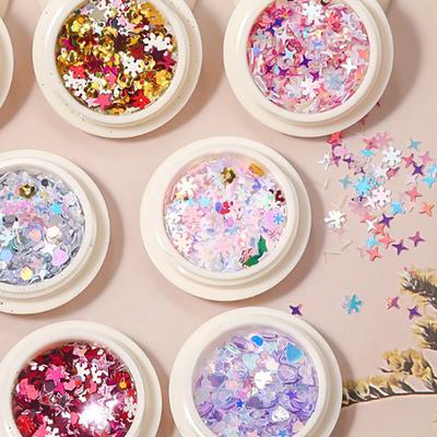 Christmas Gift Hollow Out Gold Nail Glitter Sequins Snow Flakes Mixed Design Decorations For Nails Art Pillette Nail Accessories