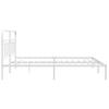 Metal Bed Frame with Headboard White 183 x 213 cm
