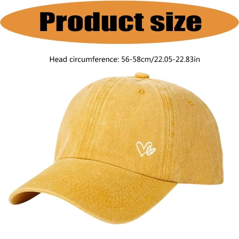 Adjustable Ponytail Baseball Cap with Double Heart Accent, Sun Hat for Daily Wear, Walks, and Casual Travel Time