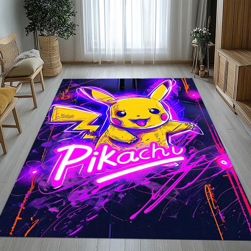 6 Style Pikachu Pokemon Living Room Non-Slip Area Rug Soft Carpet for Bedroom Kids Playroom Sofa,Home Decor Doormat Gift