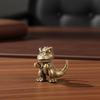 Solid Brass Boxing Dinosaur Figurine Fine Handcraft Vintage Look Perfect For Desktop Decor Dinosaur Lovers Collection Gifts