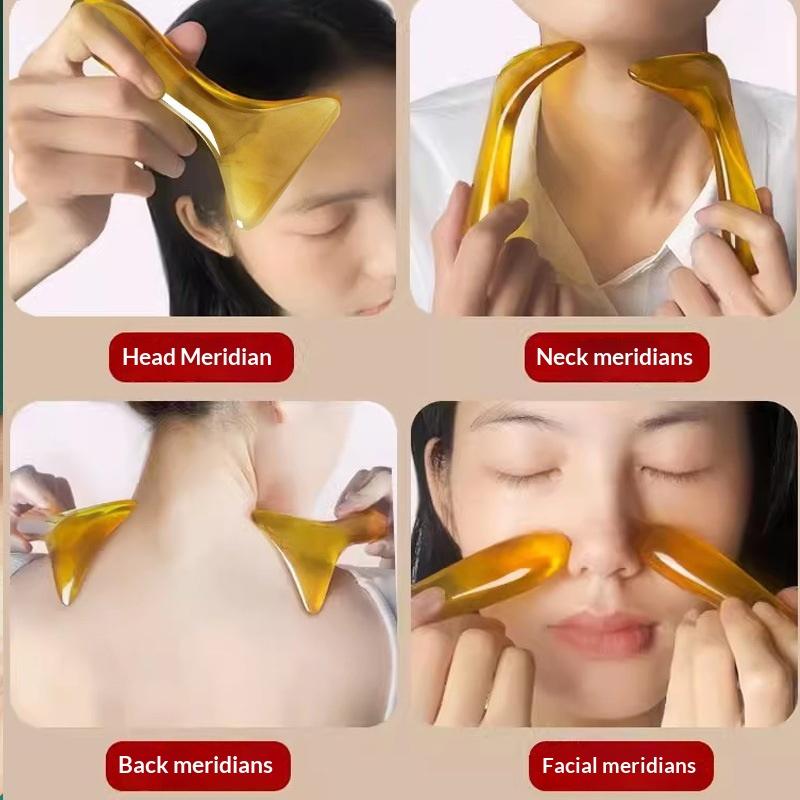 1Pc Curved Massage Scraper Professional Gua Sha Tool for Face, Neck & Shoulders
