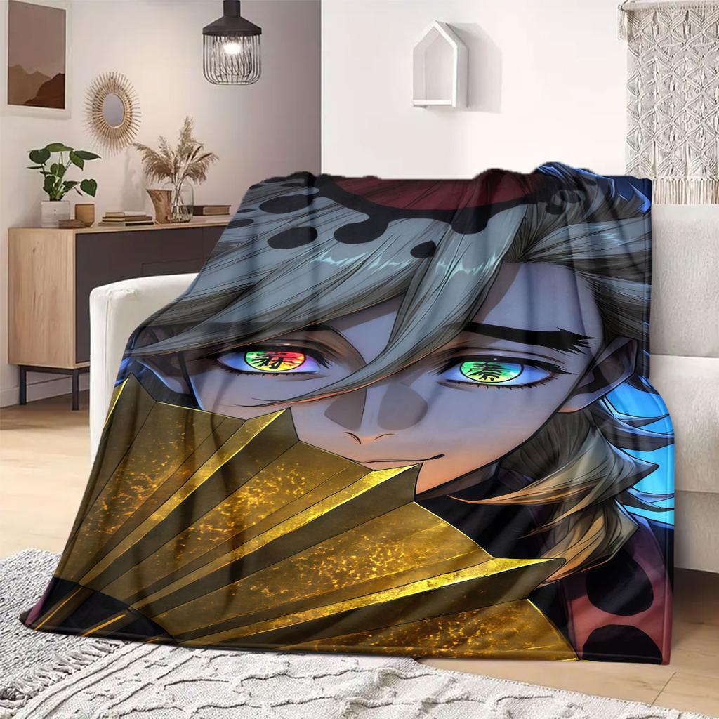 Demon anime Flannel Blanket Warm,Comfortable,Suitable for Bedrooms,Sofas,Beds,Chairs,Picnics,Travel