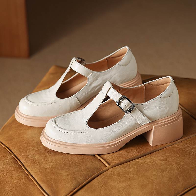 

Krazing Pot Овчина Круглый Носок Размер 40 Толстая Подошва Массивный Каблук Металлическая Пряжка Модные Лоферы Гладиаторы Осенняя Обувь 40 слоновая кость