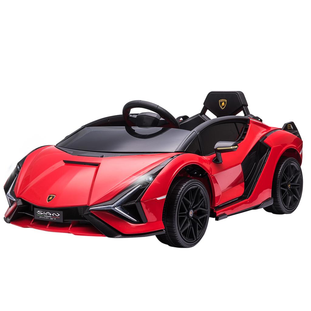 Auto Elettrica per Bambini 12V Auto per Bambini con Telecomando 2.4G, 2 Motori, Veicolo per Bambini con Clacson, LED, Musica, Veicolo Elettrico per Bambini 3-5 Anni, Rosso