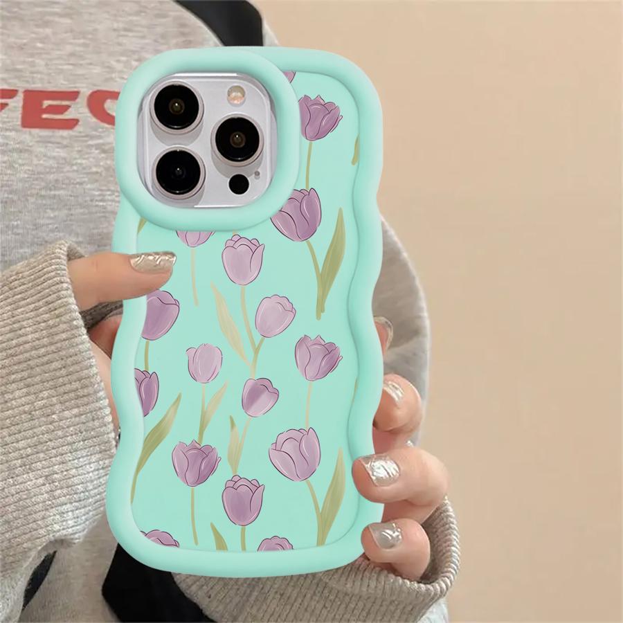 Simple Flower Soft Phone Cover Case for iPhone 16 Pro Max 17 Air 11 XR 8 14 12 13 15 Plus