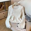 Soft Fluffy Korean-Style Hollow Out Loose Sweater for Women - Autumn/Winter Lazy Vibe