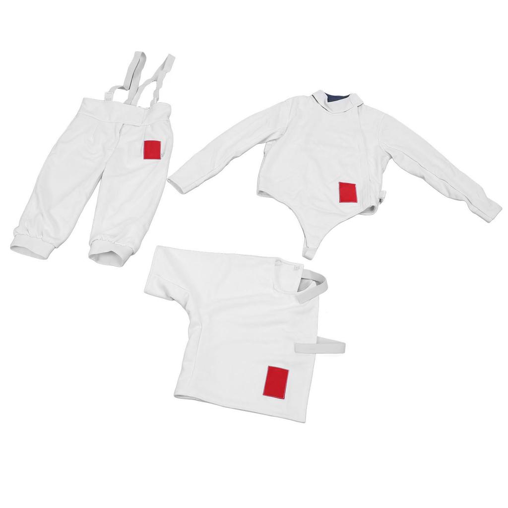 Fencing Sport Uniform Suit Thickened Breathable Adjustable Fencing Pants Jacket Vest Set for Training 50 Size