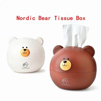 Cute Bear Tissue Box Nordic Roll Paper Storage Box Tissue Box Container Towel Napkin Tissue Holder