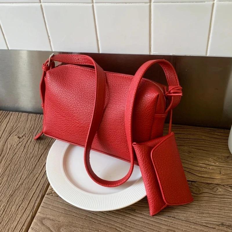 Fashion Solid PU Classic Style Square Shoulder Bag 2026 New Large Capacity Crossbody Bags High Quality Simple Women's Armpit Bag