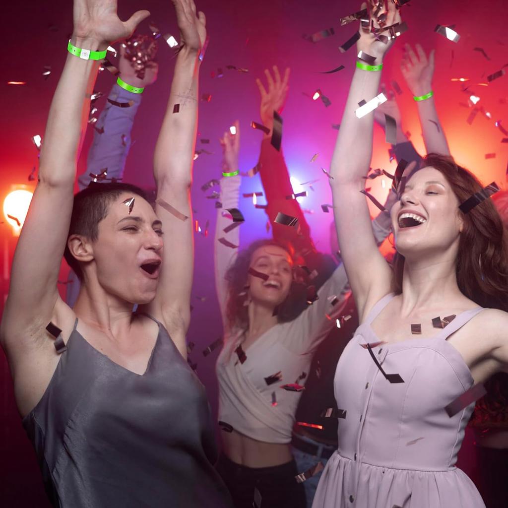 60 Pcs Vinyl Wristband, Plastic Wristbands for Events, Neon Plastic Event Wristbands, Colored Bracelet Wristband for Events, Concerts, Carnivals,