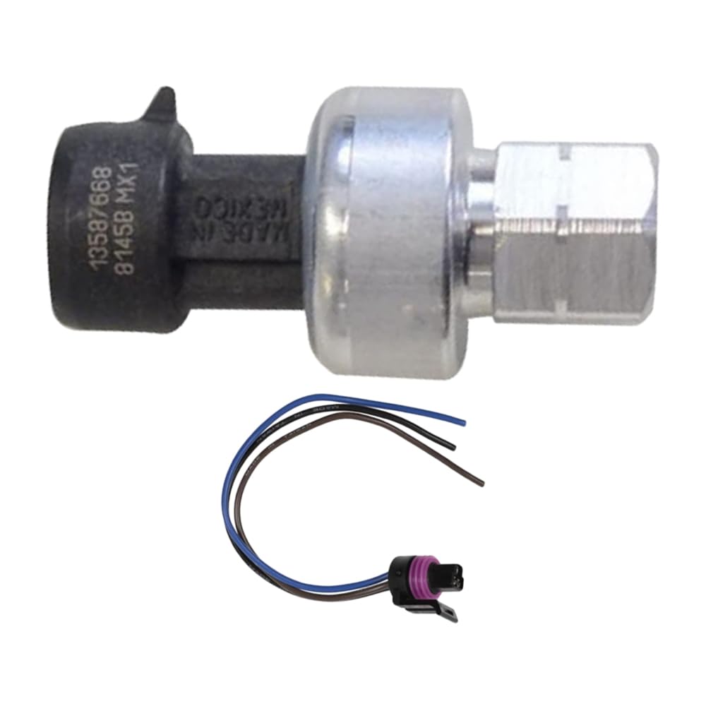 MACHSWON A/C Refrigerant Pressure Switch Sensor & Connector, OE Fit 13587668/6E5Z19D594AA/13502759, Compatible with Buick Compatible with Chevrolet