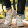 Casual Sports Shoes Men Outdoor Lace-up Anti-slip Shock-absorbing Low-top Shoes Men Flat Breathable Thick-soled Hiking Shoes Men