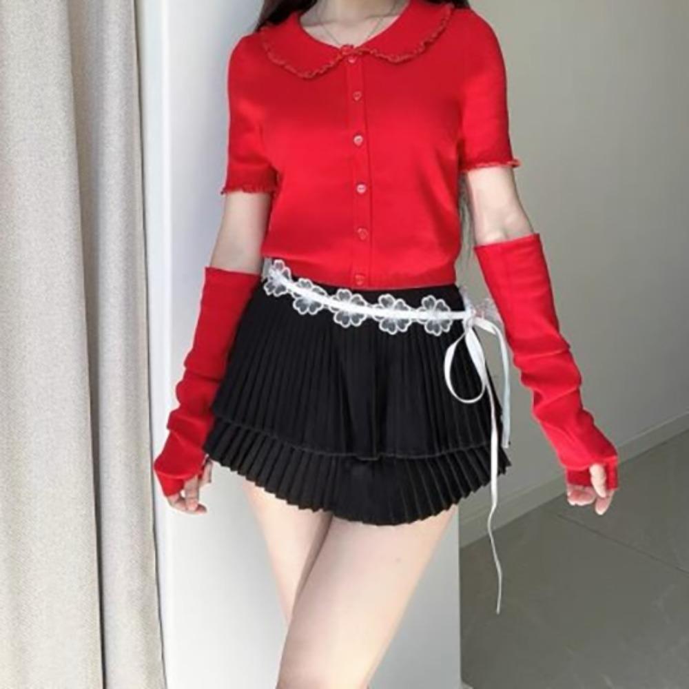 Y2K Lace Waistband Long Dress Jeans Belt Ins Flower Waist Belt  Streetwear
