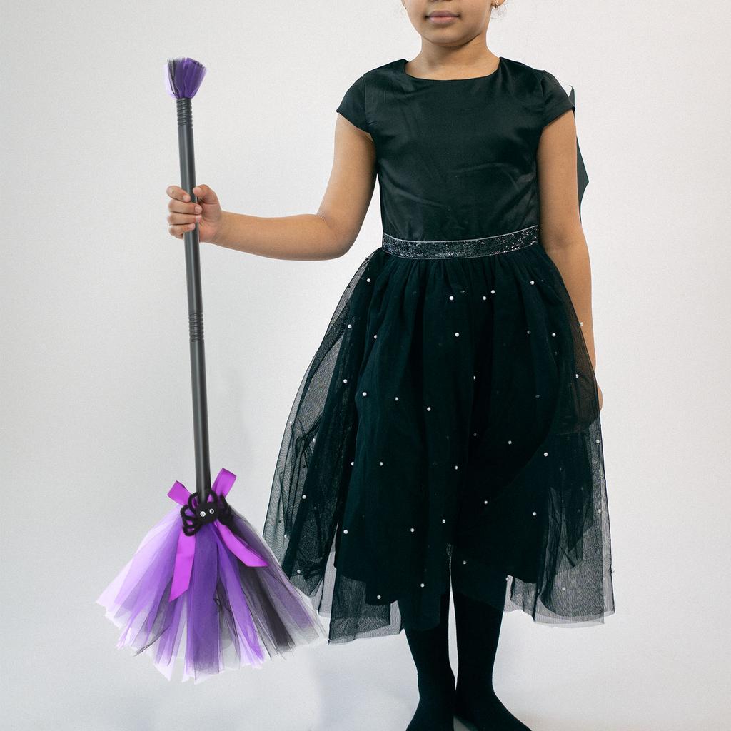 1Set Halloween Witch Hat & Flying Broom Cosplay Costume Props Party Decorations Ghost Festival Atmosphere Dress Up Halloween Hat