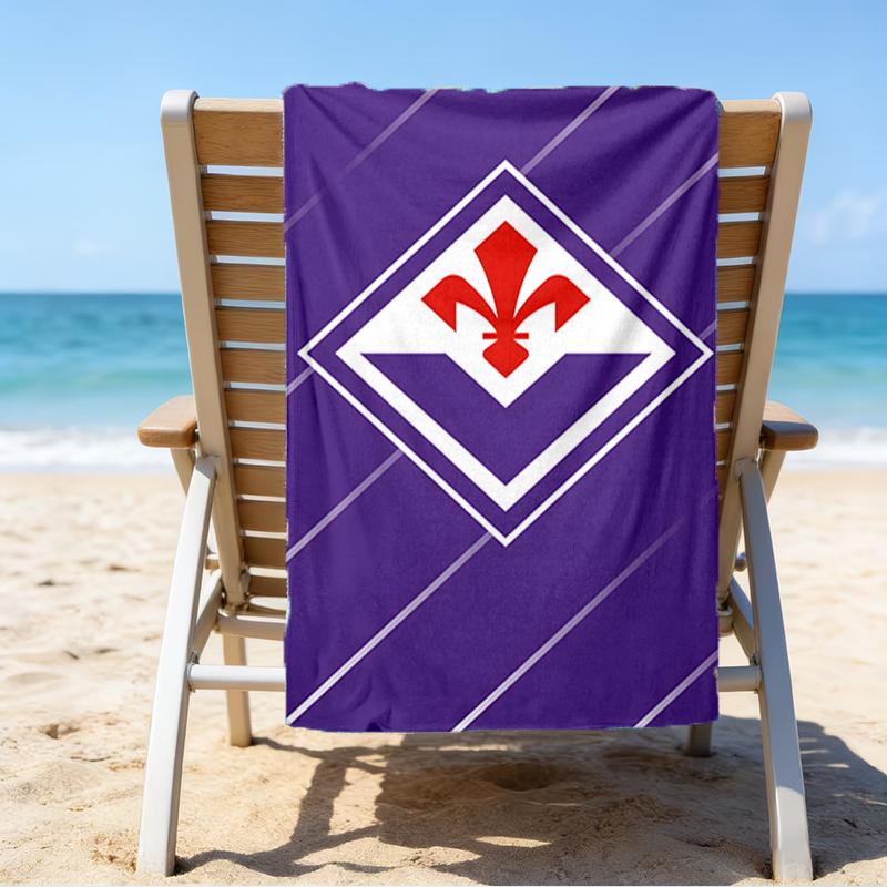 Fiorentina Football Club Beach Towel - Soft, Absorbent Microfiber, Lightweight, Ideal for The Beach, Parties, Travel, Camping fan gifts