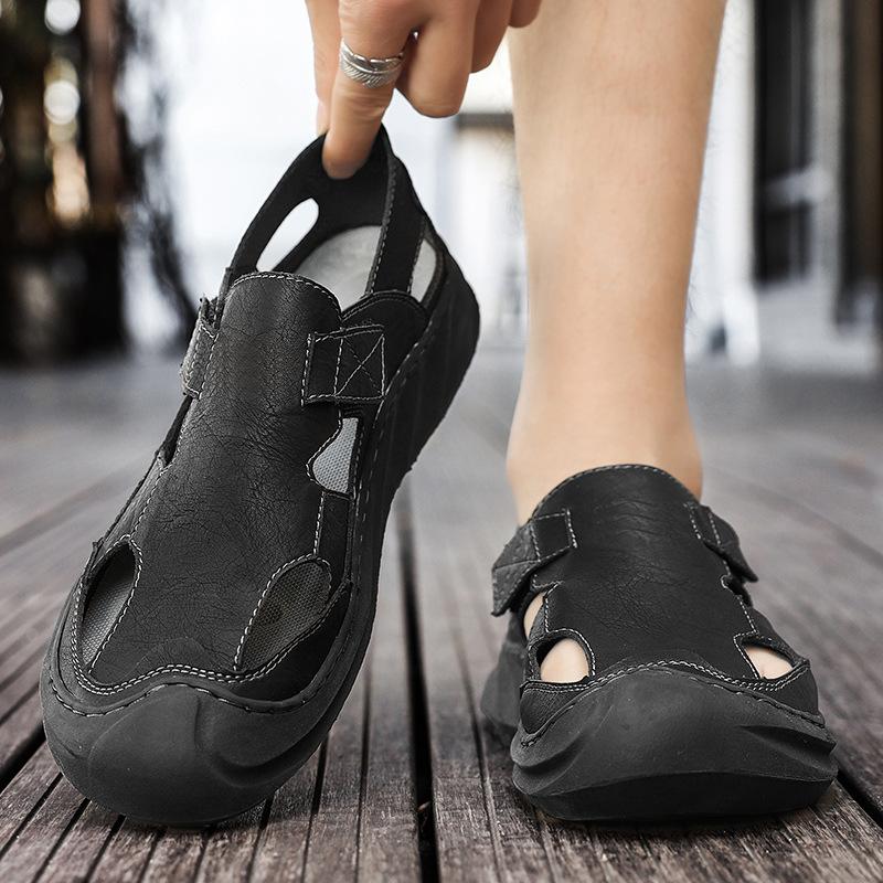 Cave shoes 22 summer new Roman sandals soft leather non-slip personalized breathable hollow sandals