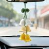 Lily Of The Valley Handmade Crochet Flowers Car Pendant Decora Artificial Flowers Hanging Decoration Car Pendant Knitted Flower