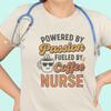 Funny Nurse Coffee T-Shirt and Kids Tshirt: Powered by Passion, Unisex Cotton Top