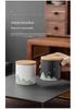 Hand-painted Black Ceramic Tea Caddy with Distant Mountain Design - Small, Simple, Sealed for Freshness