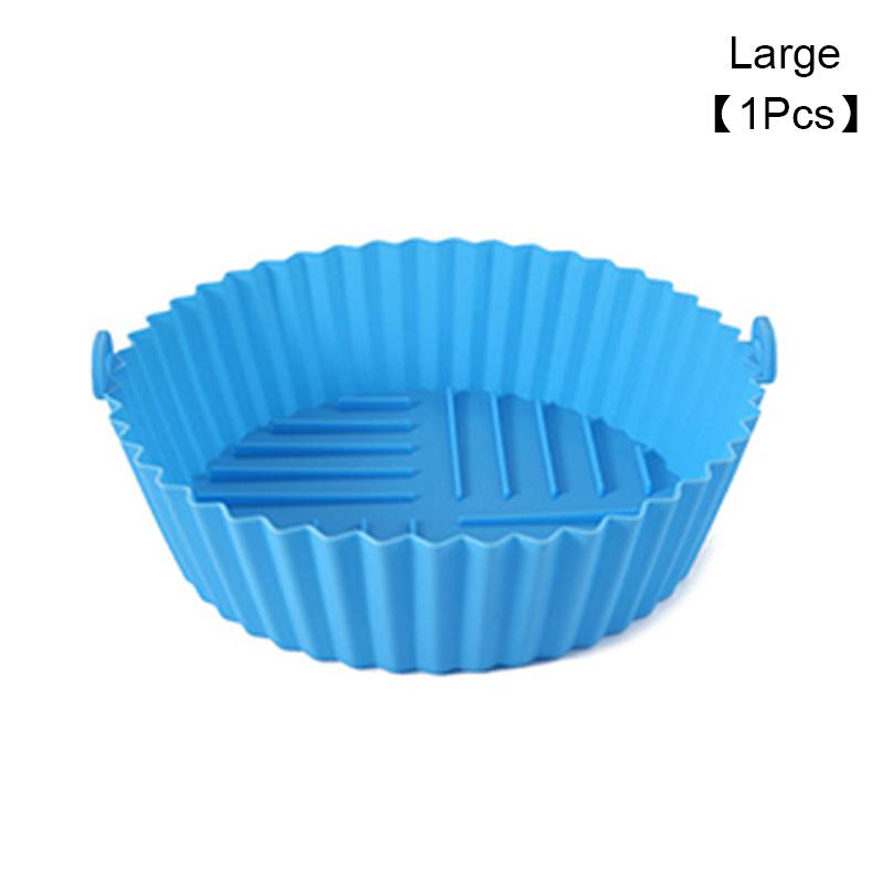 Silicone Basket Pot Tray Air Fryer Baking Tray Circular Air Fryer Liners Food Grade Non Stick Air Fryer Basket Reusable Oven Mat