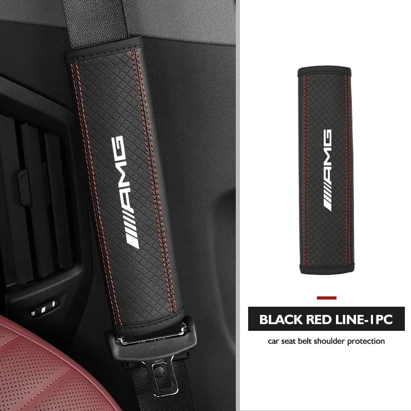 Leather Car Seat Safety Belt Soft Protector Shoulder Strap Pad For Mercedes Benz AMG W202 W212 W213 WAMG 220 W221 W222 C180 C200