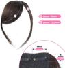 AL ZAHRA Clip In Bangs Thick Side Bang Real Human Hair Bang Natural Clip On Side Bangs Straight Fringe Hair Extensions (Dark Brown)