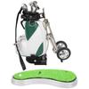 Desktop Golf Pen Set 3 Ballpoint Pens and Mini Bag Znic Alloy Golf Pen Bag with BaseGreen White